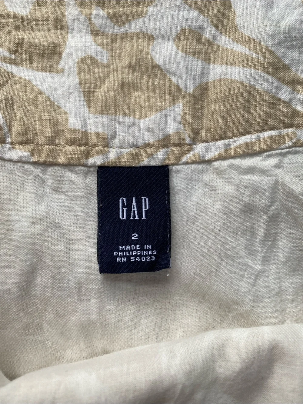 GAP Beige and White Floral A-Line Skirt with Subtle Print - Picture 2 of 6